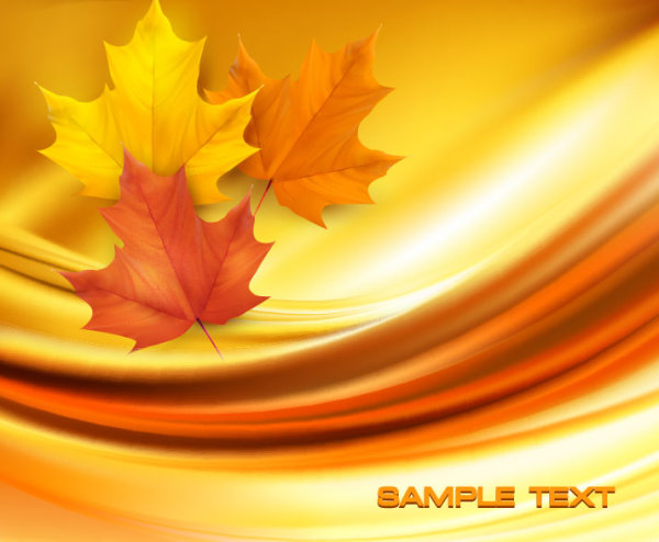 Autumn of Maple leaf vector background set 04