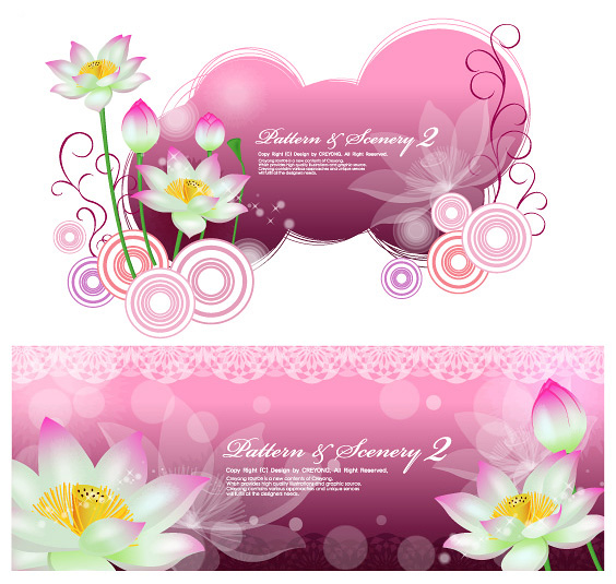 Lotus fantasy background vector material