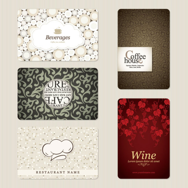Presentation of creative coffee cards design elements vector 03