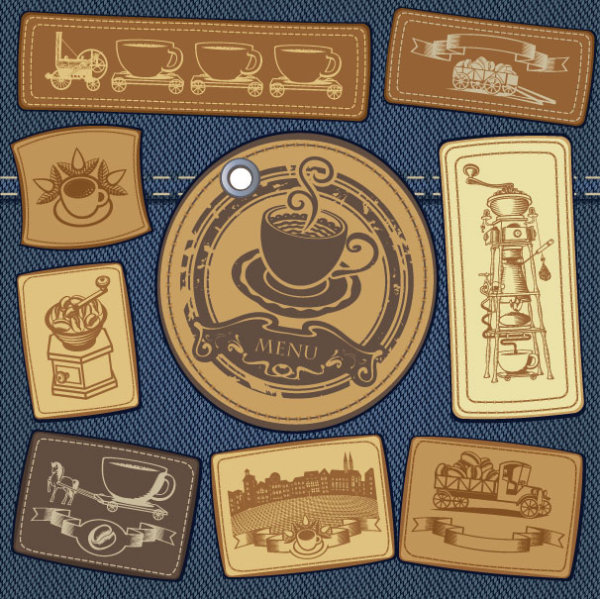 Presentation of creative coffee cards design elements vector 04