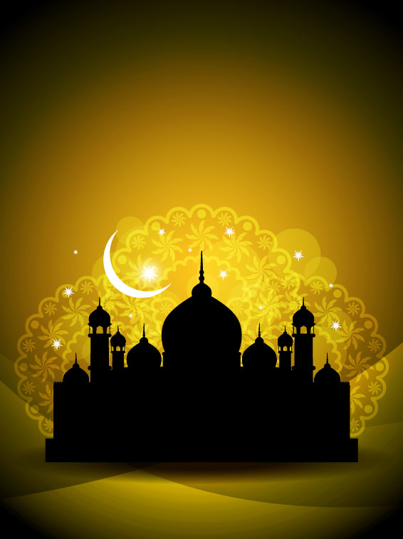 Mysterious Islam Building elements vector 03