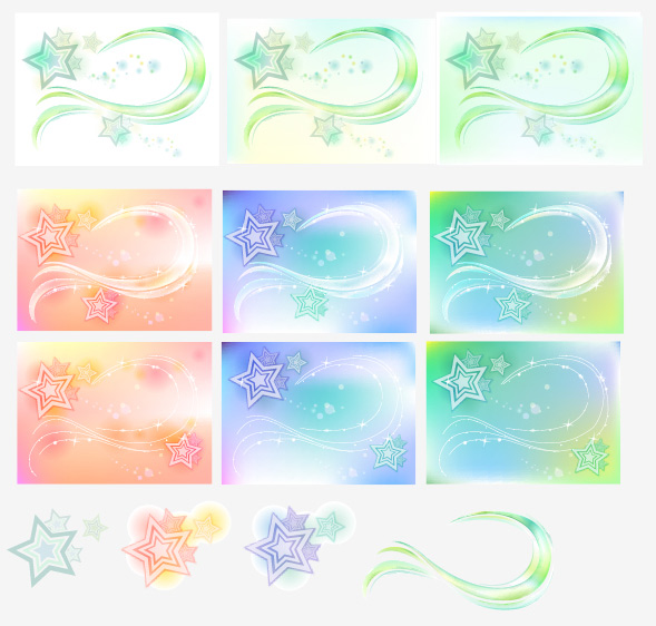 Five pointed star arc background art vector