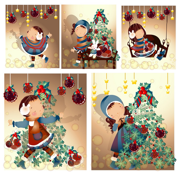 Girl Christmas style 2 Vector