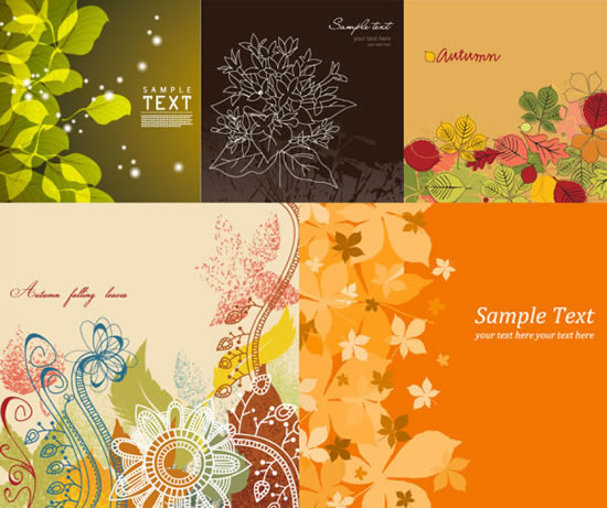 Flowers and plants background Vector