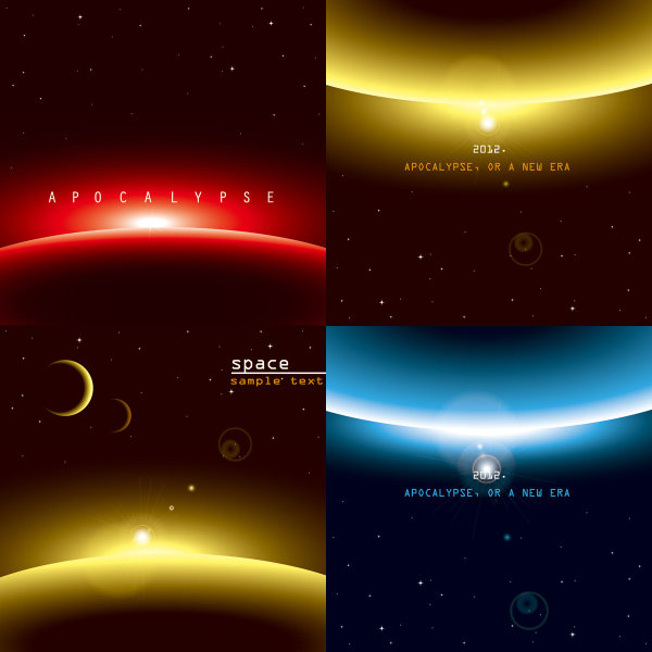 vector universe Stain Spot special effects space sky planet horizon halo gorgeous dynamic colorful Bright color background 