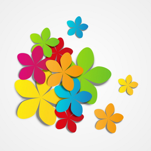 Colored paper flower vector