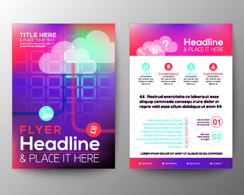 A4 flyer design template vectors material 02 A4 flyer design template vectors material 02