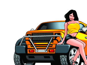 Racing bike with girl vector 05