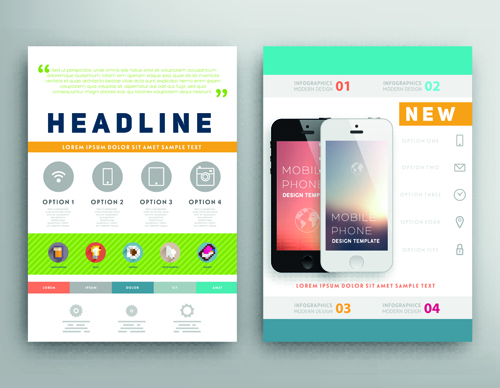 Brochure and flyer two cover design vector 05