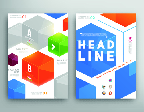 Brochure and flyer two cover design vector 07