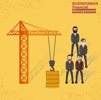 Businessmen work concept template vector 01