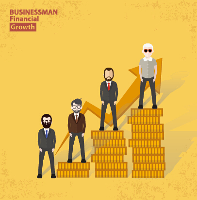 Businessmen work concept template vector 02