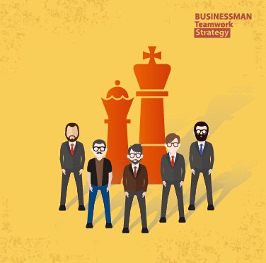 Businessmen work concept template vector 04