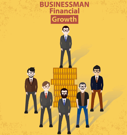 Businessmen work concept template vector 06