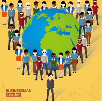 Businessmen work concept template vector 07