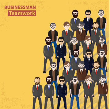Businessmen work concept template vector 09