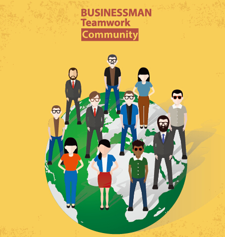 Businessmen work concept template vector 10