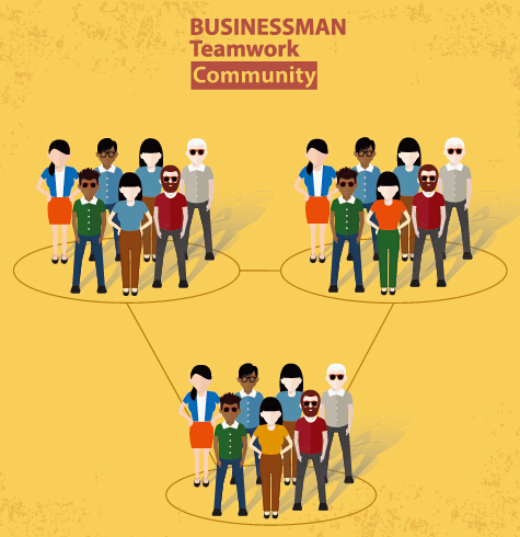Businessmen work concept template vector 11