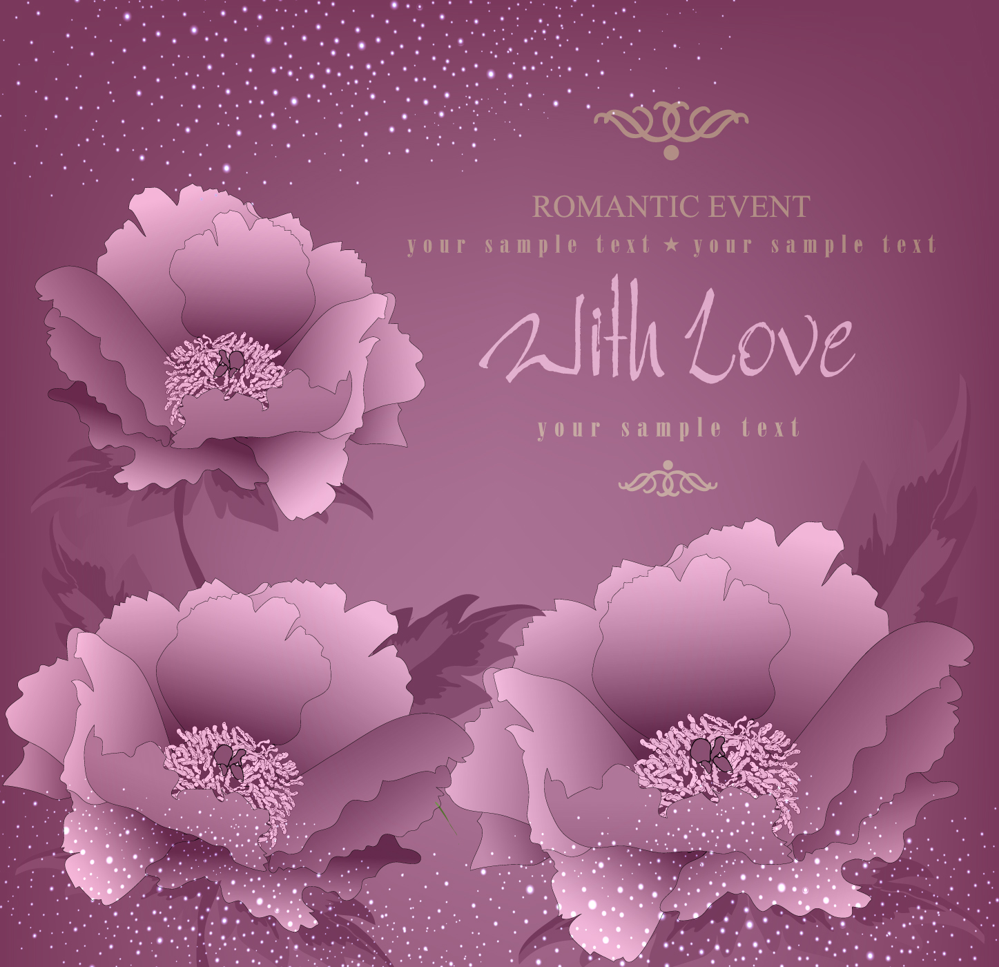 Flowers and Vintage backgrounds vector 04