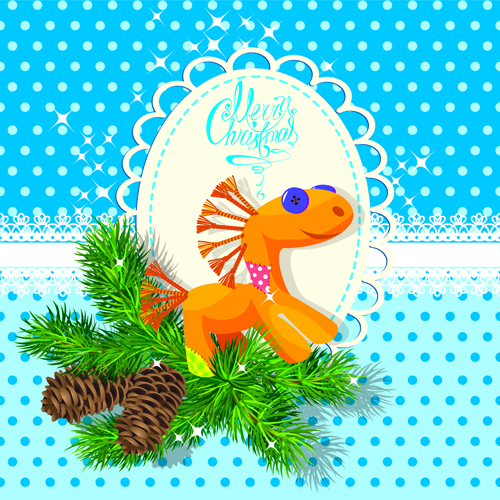 Christmas Pine needles vector background 03
