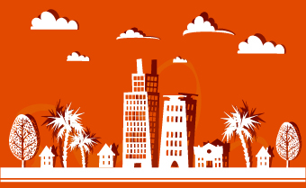 Paper city vector illustration 03