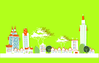 Paper city vector illustration 04
