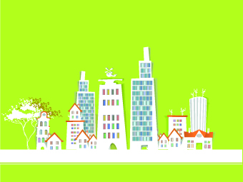Paper city vector illustration 05