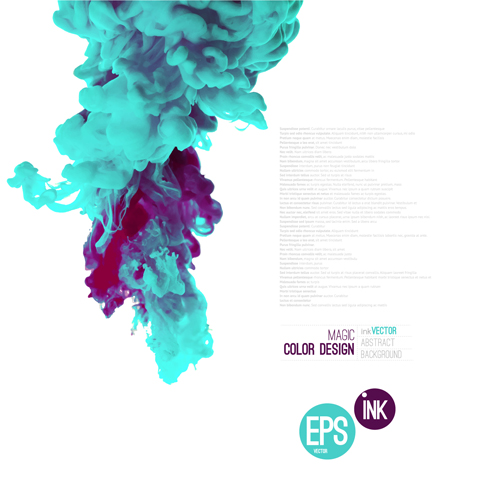 Colorful Ink magic effect background vector 05
