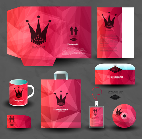 Creative stationery cover kit vector set 03