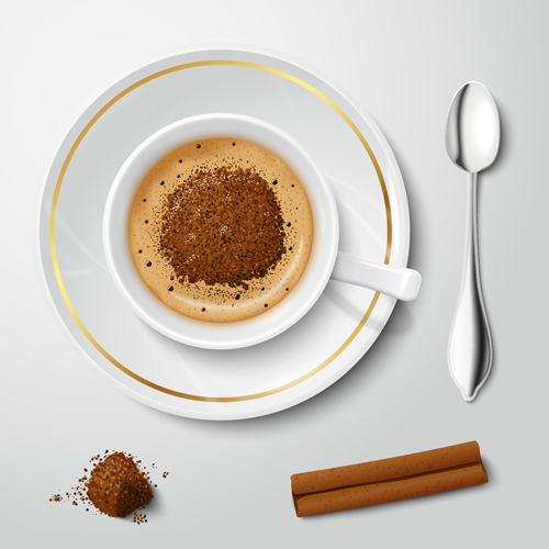 Cup of coffee design vector material 01