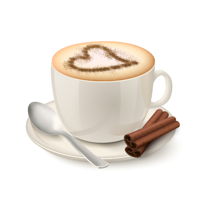 Cup of coffee design vector material 02