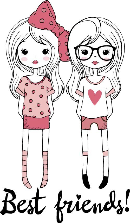 Cute girl cartoon style vector set 03 Cute girl cartoon style vector set 03