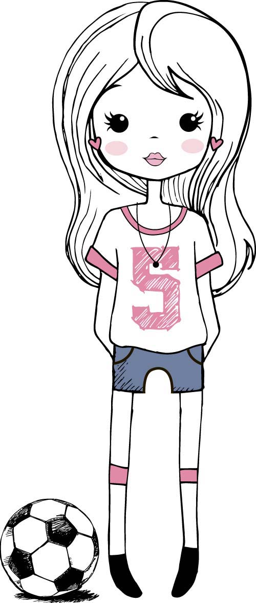 Cute girl cartoon style vector set 05 Cute girl cartoon style vector set 05