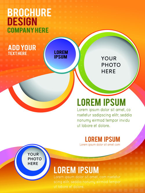 Dynamic wave business style brochure cover vector 01