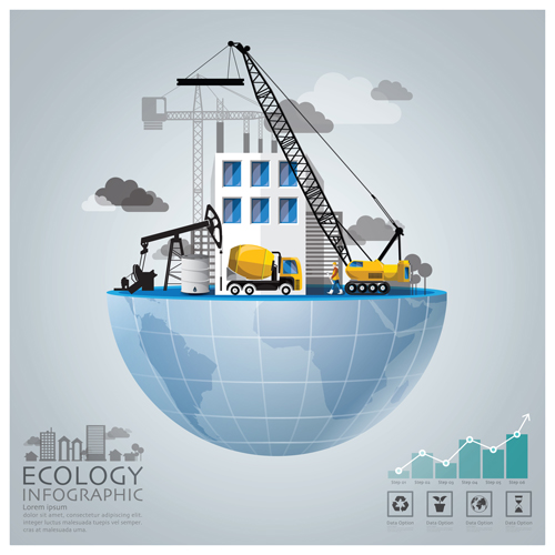 Earth infographics elements vector 01