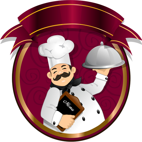 Funny cook background vector material 01