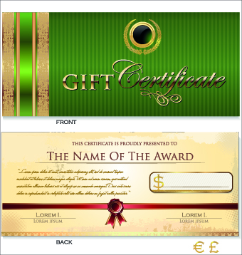 Creative Gift certificate template vector 01