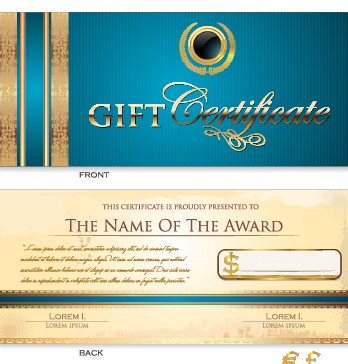Creative Gift certificate template vector 02
