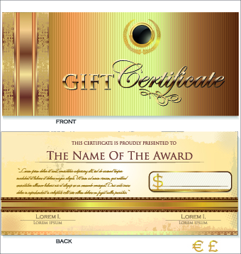 Creative Gift certificate template vector 03