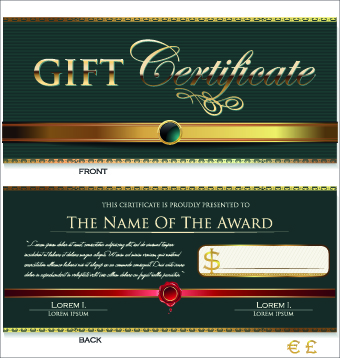Creative Gift certificate template vector 04