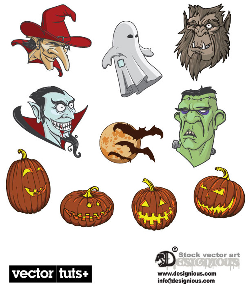 vector material ornament material icons halloween 
