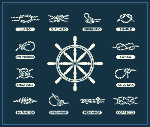Hand drawn nautical elements vector material 05