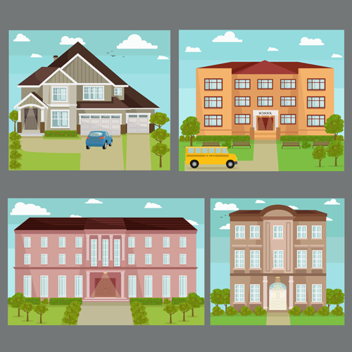 template houses flat concept 