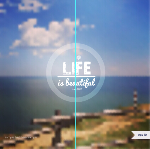 Life summer blurs background vector 03