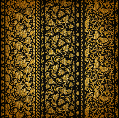 Luxury gold borders vector material set 02