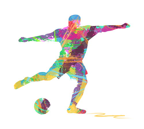 watercolor man football 