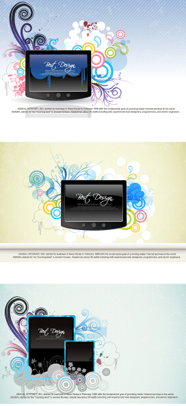 Modern digital billboard abstract elements vector 01