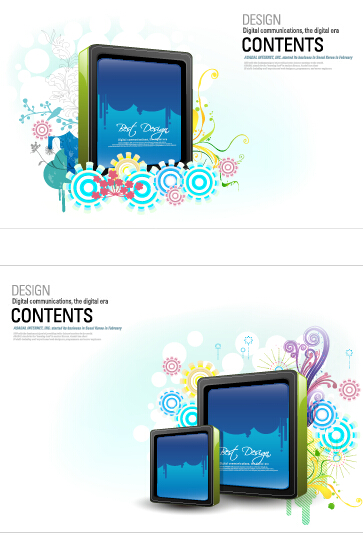 Modern digital billboard abstract elements vector 02