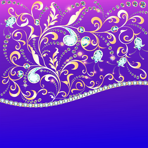 Ornate diamonds art background vector 01