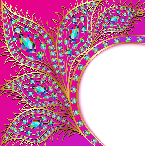 Ornate diamonds art background vector 02